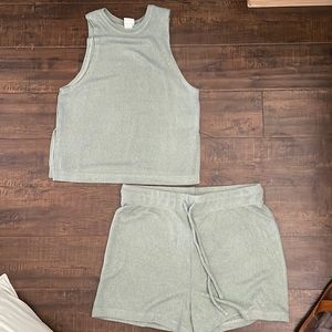 H&M knit shorts and top set